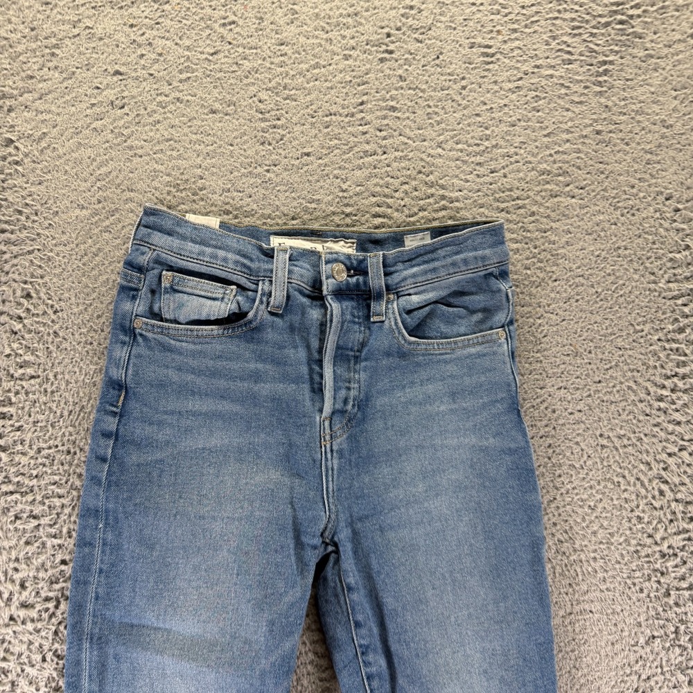 Frank & Eileen Cork Jeans Women 26x26 Blue Cotton Denim Straight Raw-Hem Stretch - Picture 2 of 12